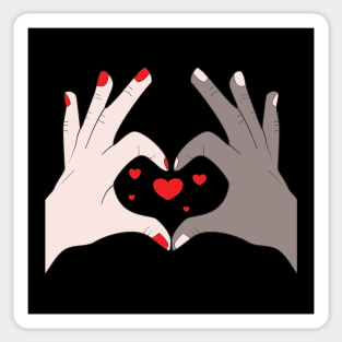 Hands Making Heart Shape Love Sign Language Valentine's Day Sticker